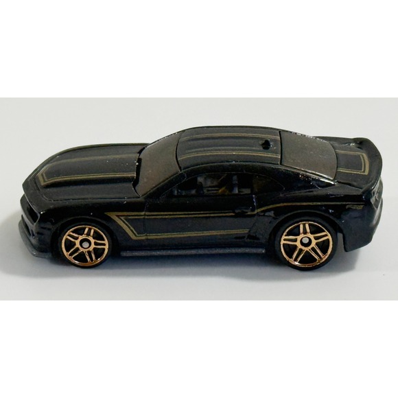 Hot Wheels Other - Hot Wheels 2012 Camaro SS Toy Car 1:64 Black Excellent Gold Stripes Muscle